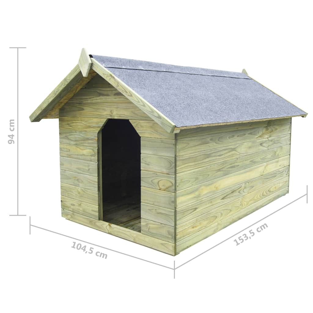 Garden Dog House with Opening Roof Impregnated Pinewood